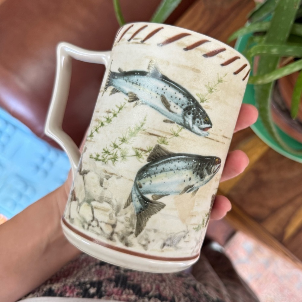 Vintage Lenox Riverwood Salmon Ceramic Mug
